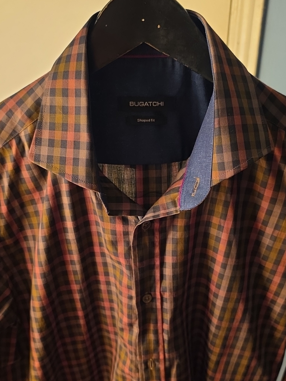 Bugatchi Multicolor Plaid Button-Down Shirt - Blue, Brown, Rust